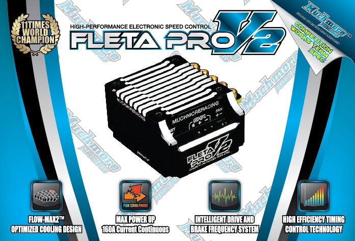 ブラシレスESC FLETA PROV2とプログラムボックスとマッチモア17.5 FLETA ZX V2 17.5T ER Spec Brushless Motor w/21X-Muchmore